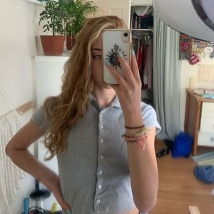 Brandy Melville grey cropped tee